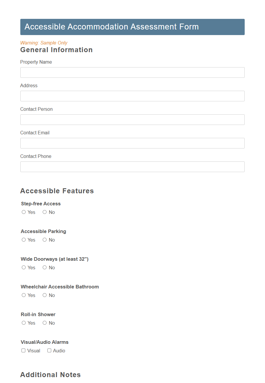 Accessible Tourism Requirement Form PDF Samples