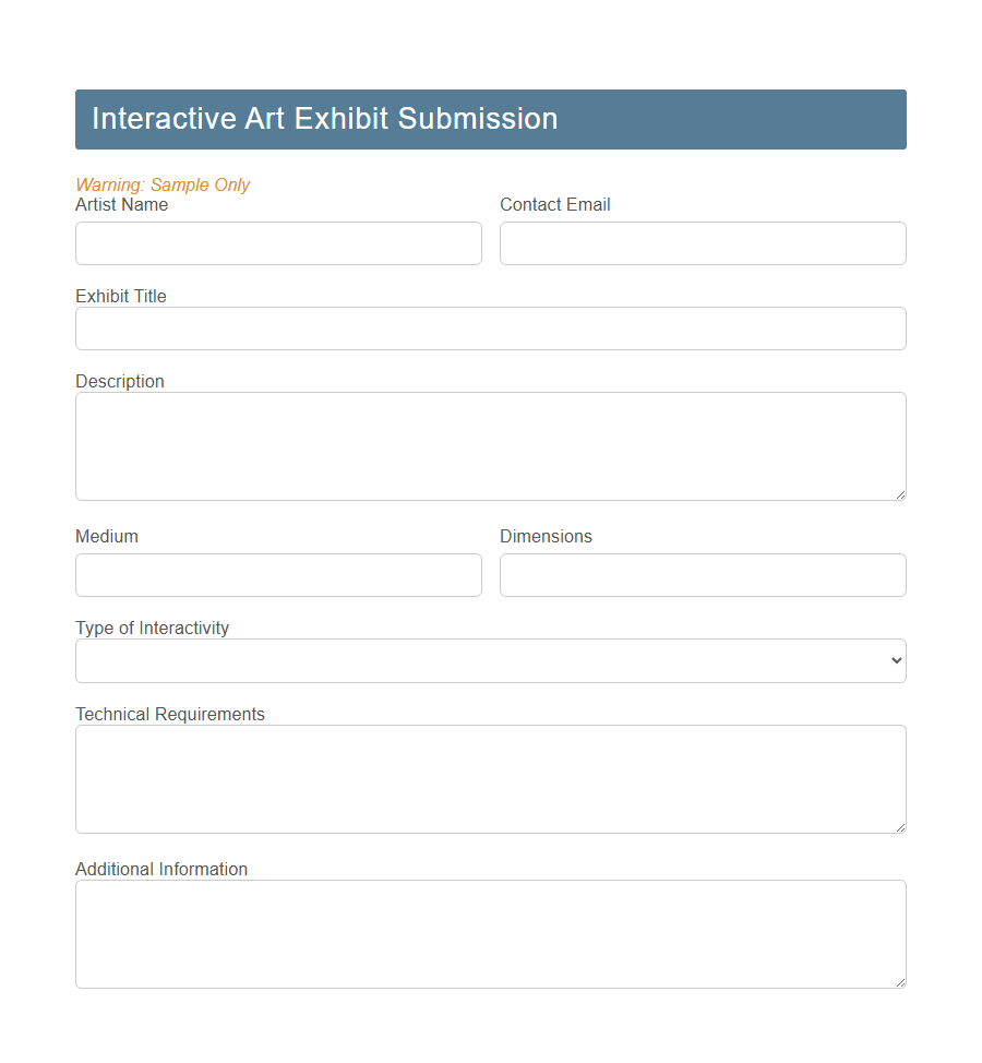 Art Installation Proposal Form Template PDF Samples