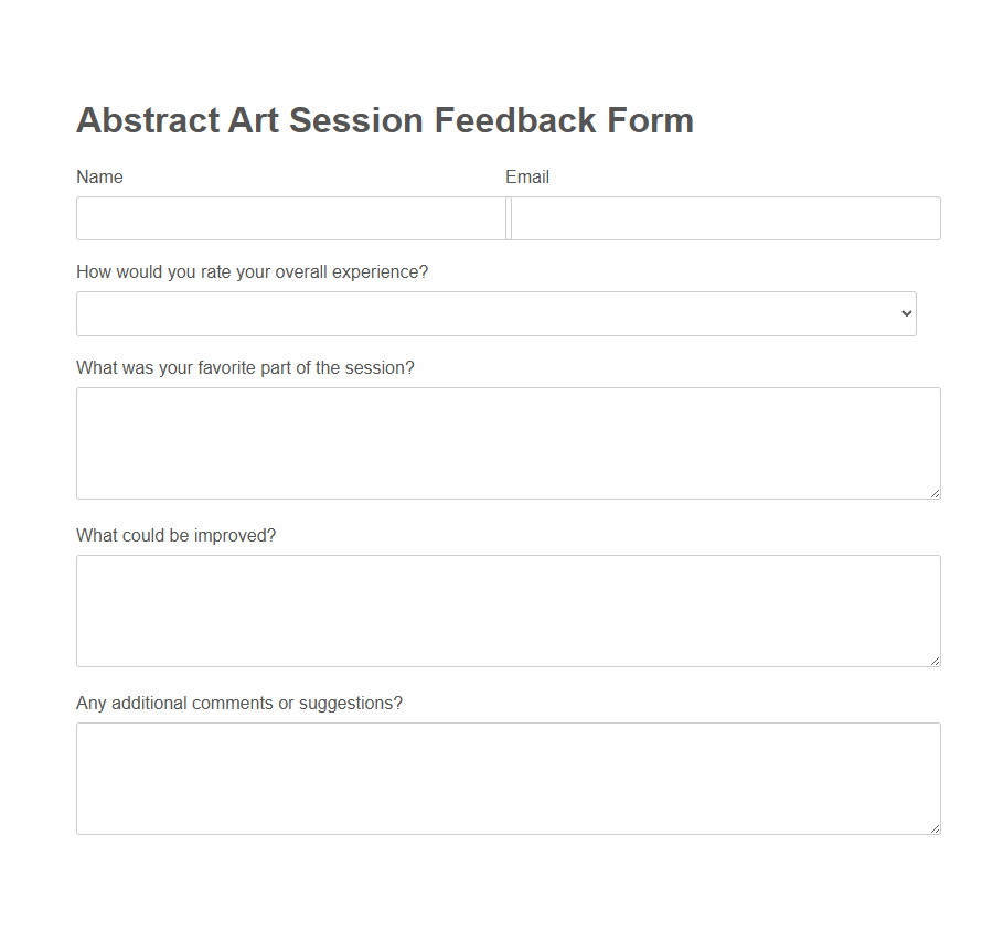 Art Workshop Evaluation Form Template PDF Samples