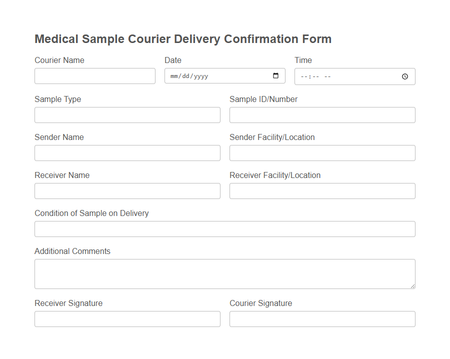 Courier Delivery Confirmation Form PDF Samples