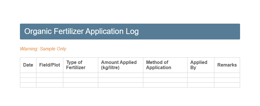 Fertilizer Distribution Form PDF Samples