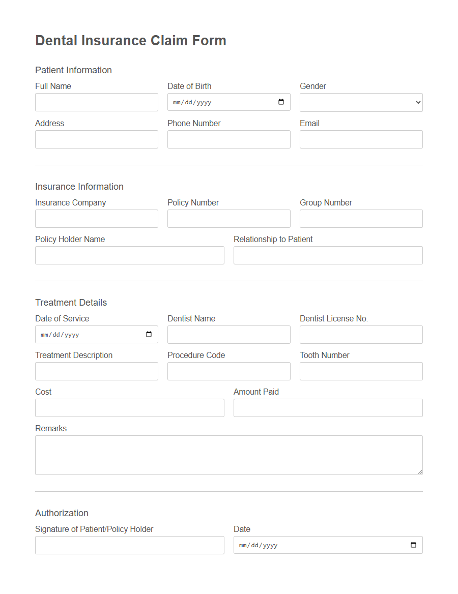 Health Insurance Claim Form Template PDF Samples