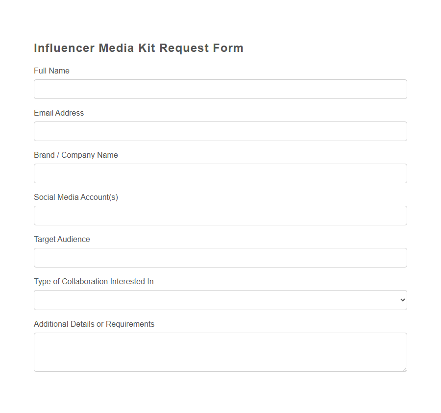 Media Kit Request Form PDF Samples