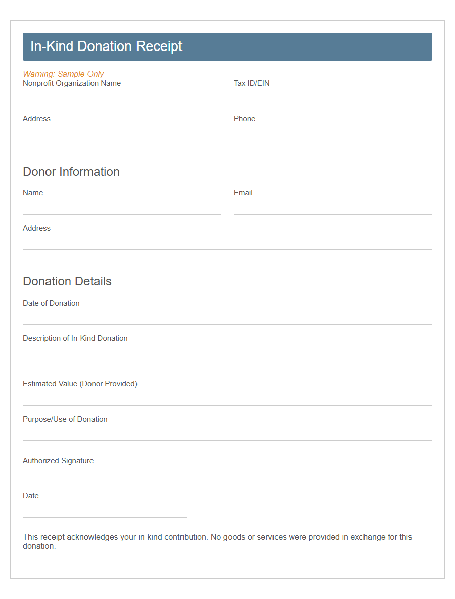 Nonprofit In-Kind Donation Form PDF Samples