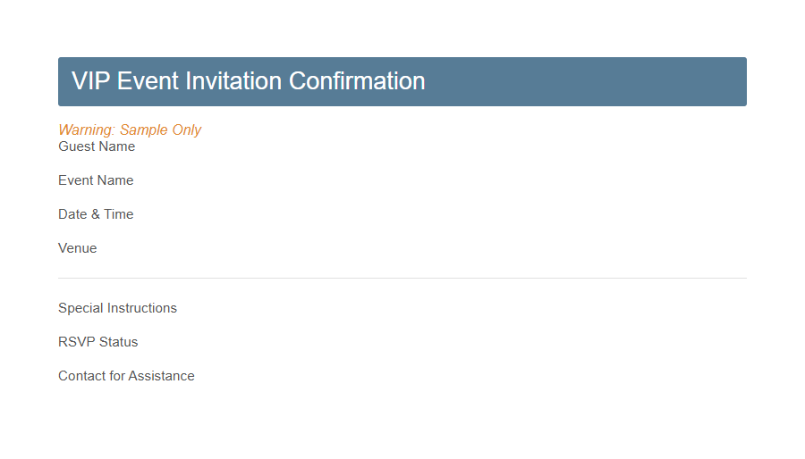 VIP Guest List Registration Form Template PDF Samples