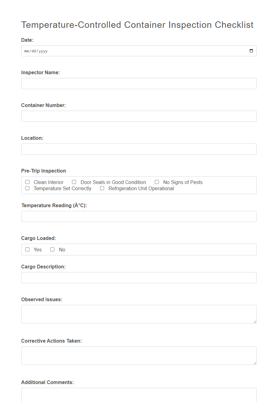 Container Inspection Checklist Form PDF Samples