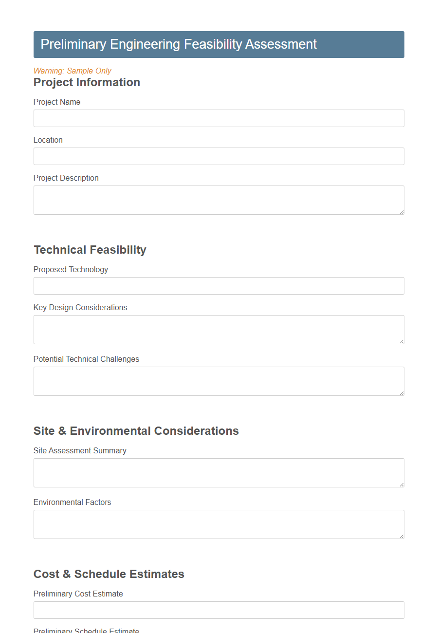 Engineering Feasibility Study Submission Form PDF Samples