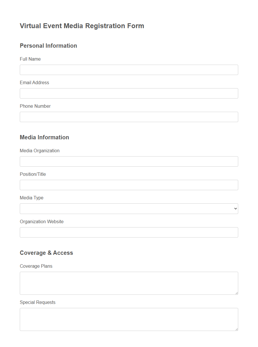 Event Media Registration Form PDF Samples