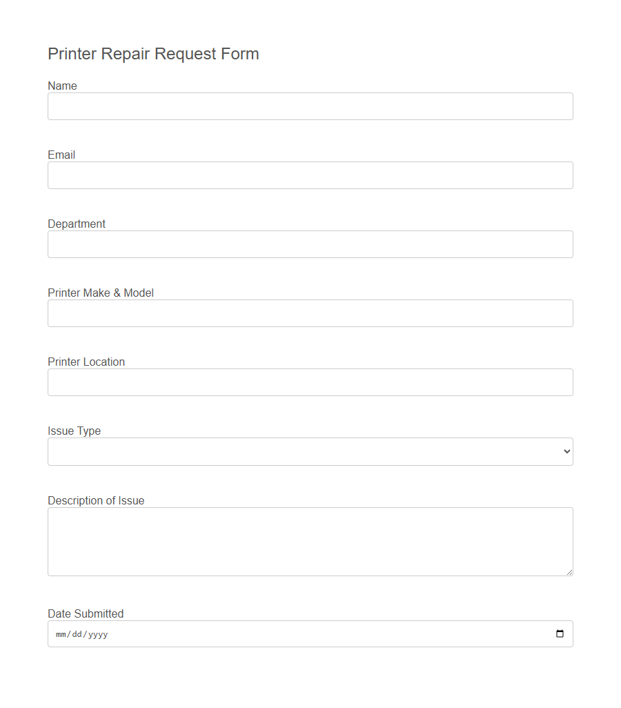 Hardware Maintenance Request Form Template PDF Samples