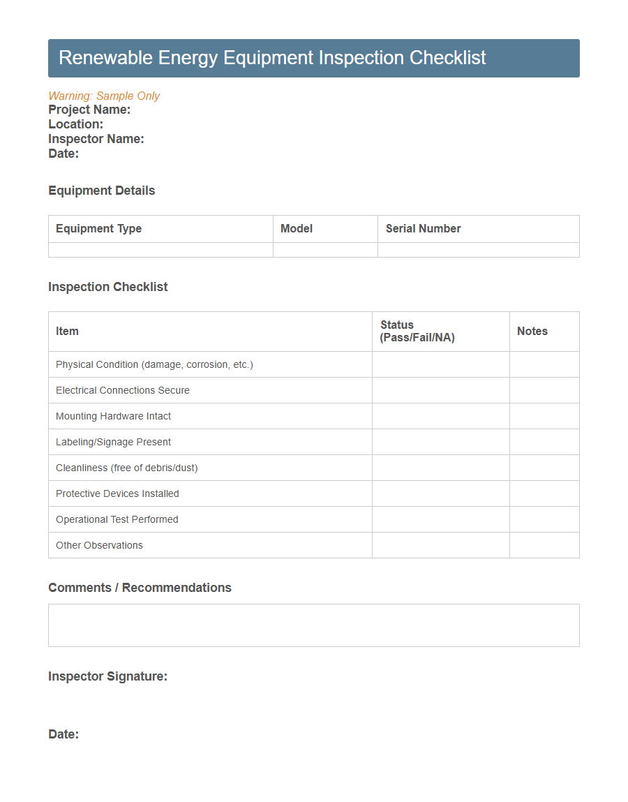 Industrial Energy Usage Log Form PDF Samples