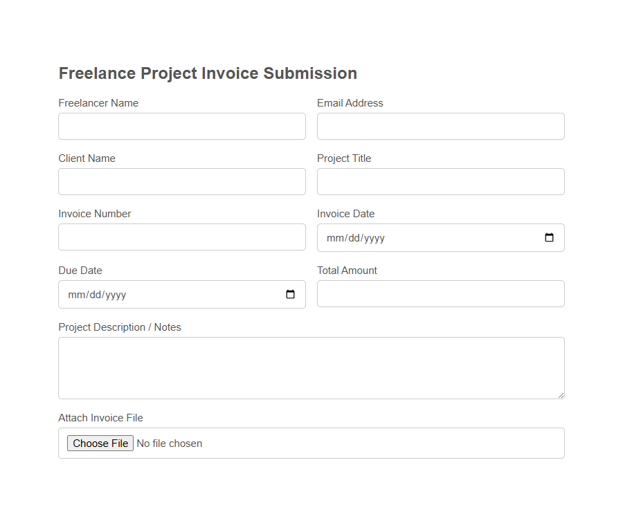 Invoice Submission Form PDF Samples