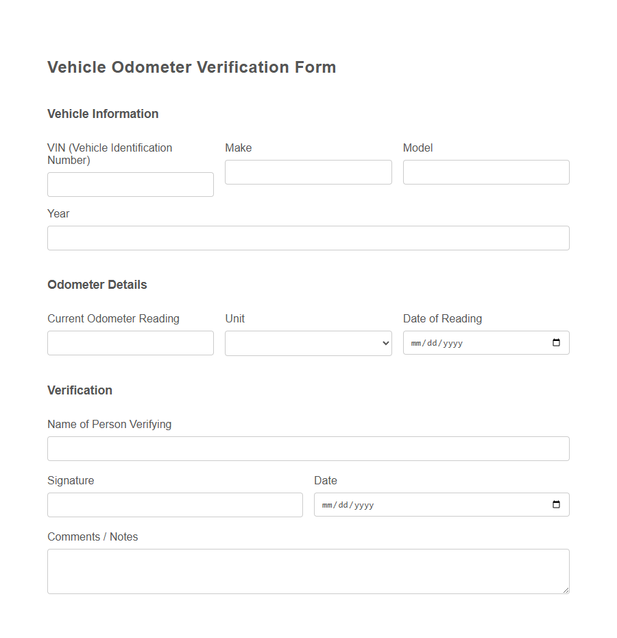 Odometer Disclosure Statement Form PDF Samples