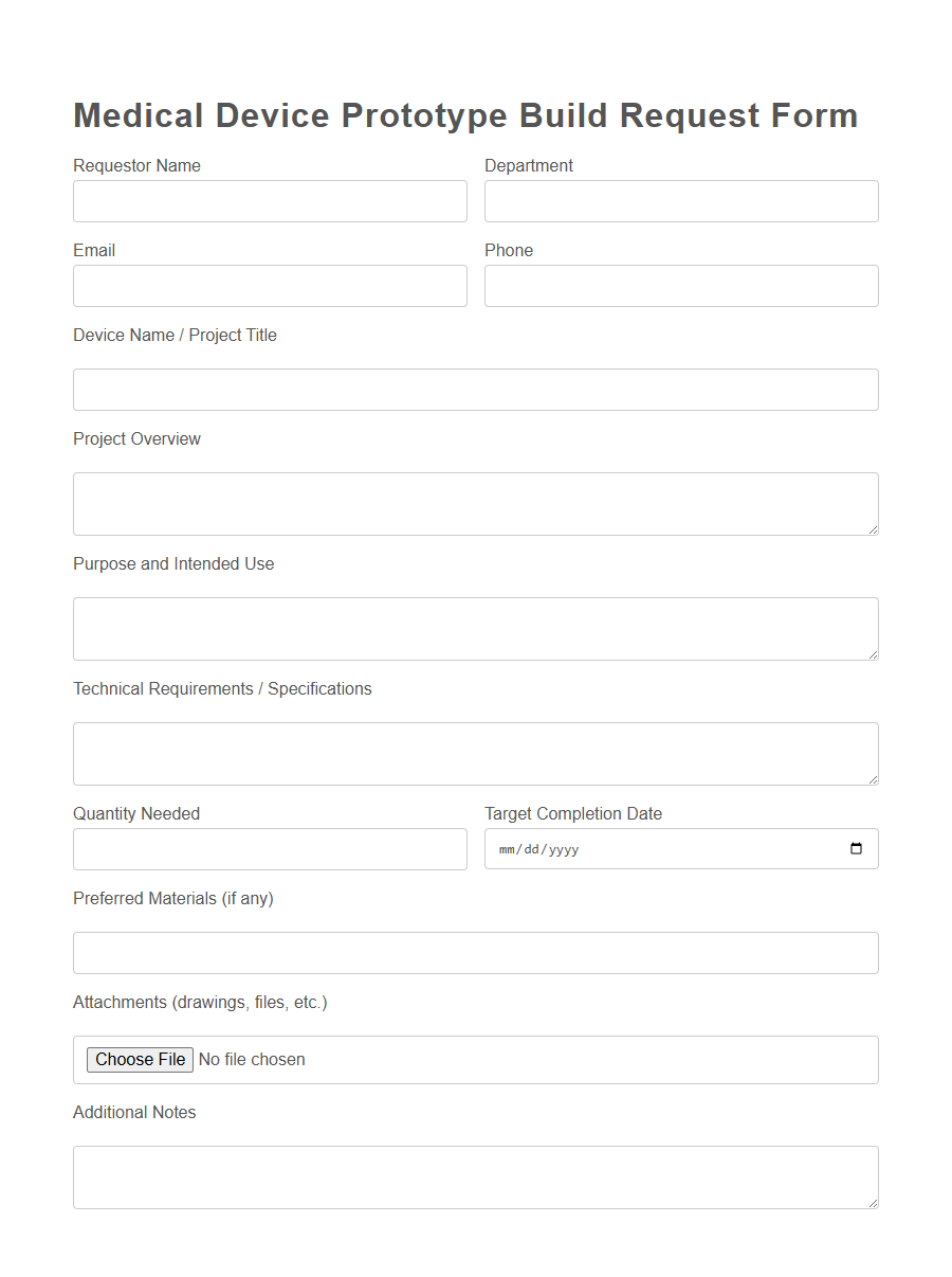 Prototype Build Request Form PDF Samples