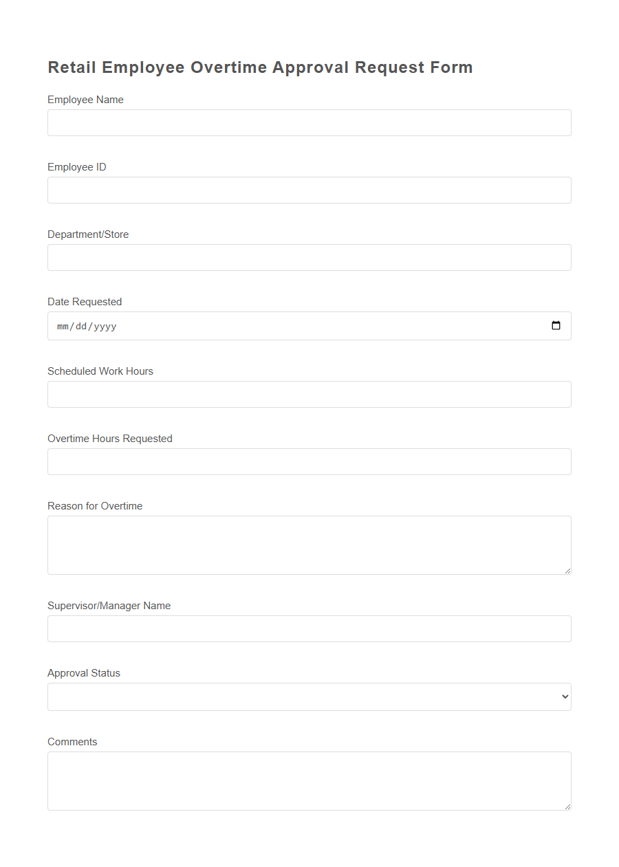 Retail Staff Shift Swap Request Form PDF Samples