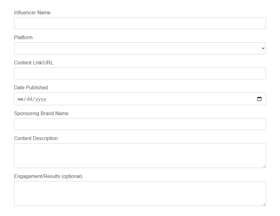 Sponsored Content Submission Form PDF Samples