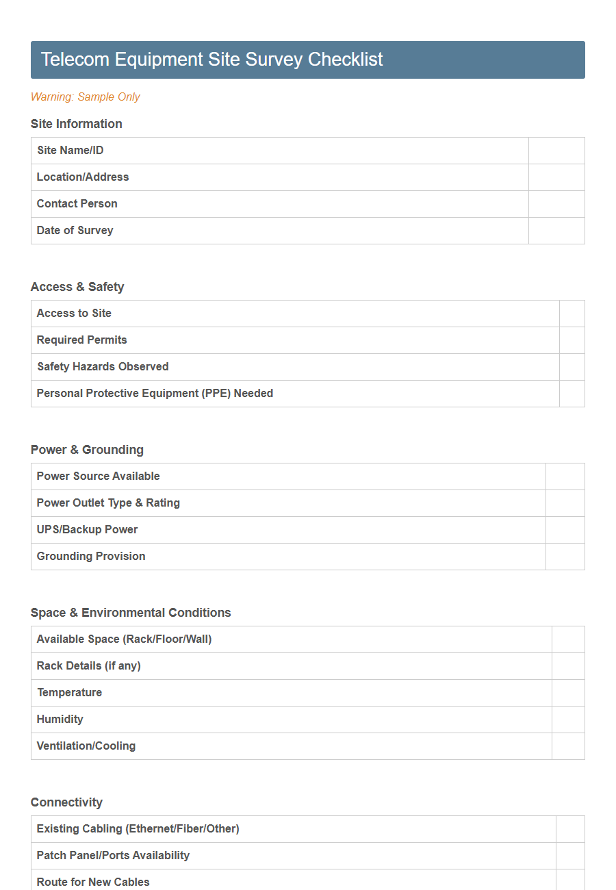 Telecom Service Installation Request Form PDF Samples