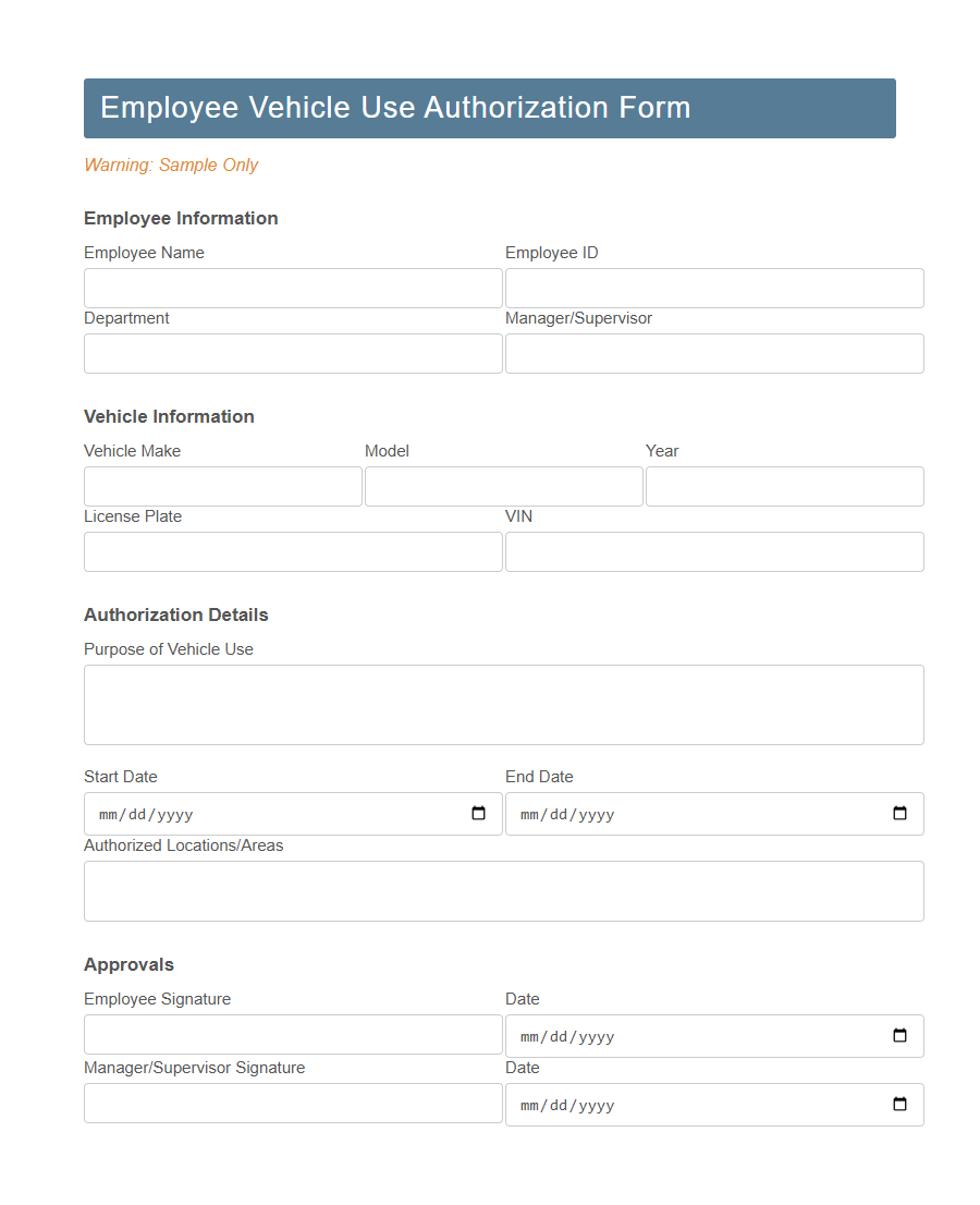 Vehicle Maintenance Request Form Template PDF Samples
