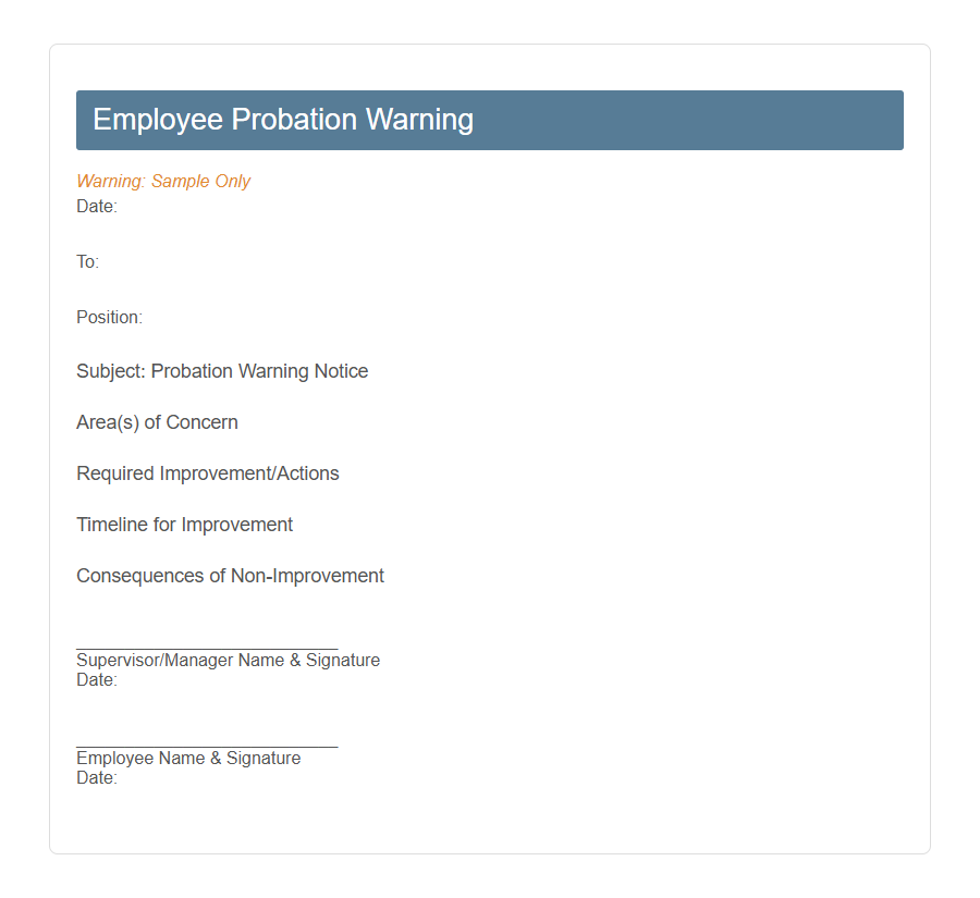 Employee Disciplinary Action Form PDF Samples