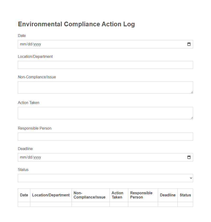 Environmental Objectives Tracking Form PDF Samples
