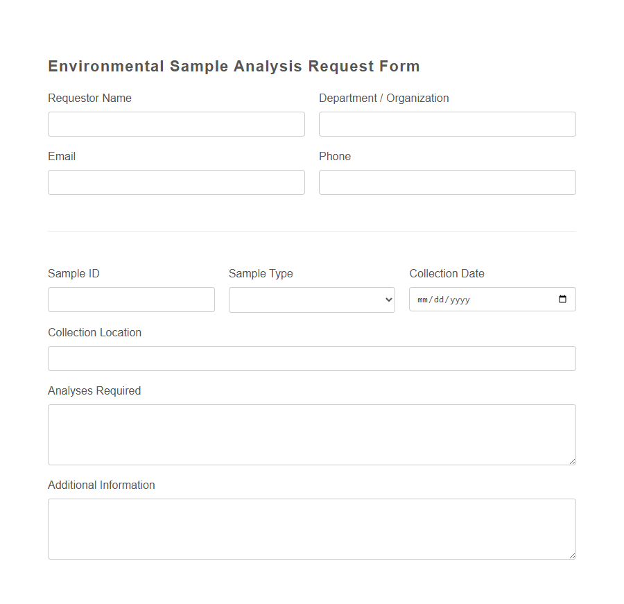 Laboratory Experiment Request Form PDF Samples