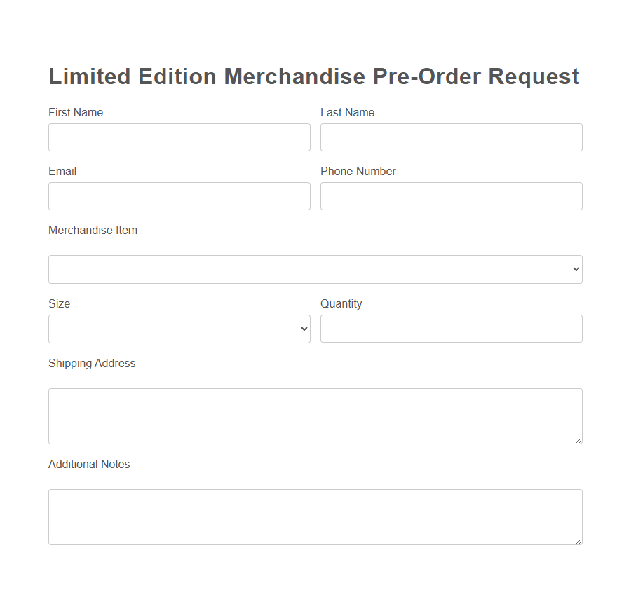 Merchandise Sales Request Form Template PDF Samples