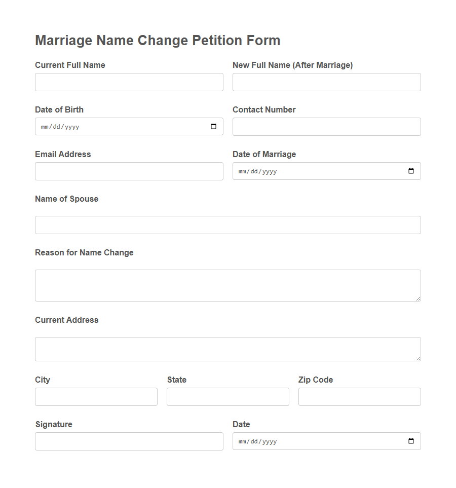Name Change Petition Form PDF Samples