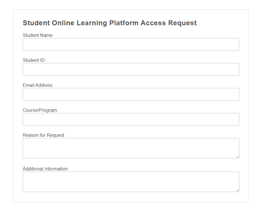 Online Learning Platform Access Form PDF Samples