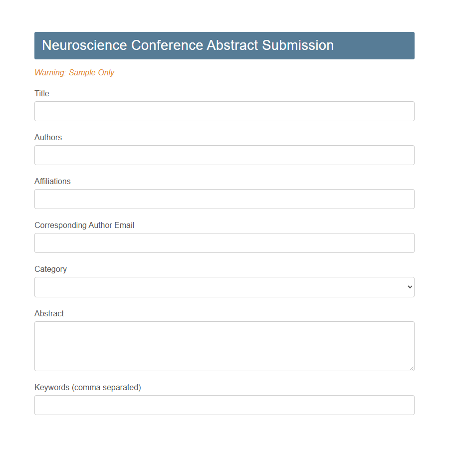 Scientific Conference Abstract Submission Form PDF Samples