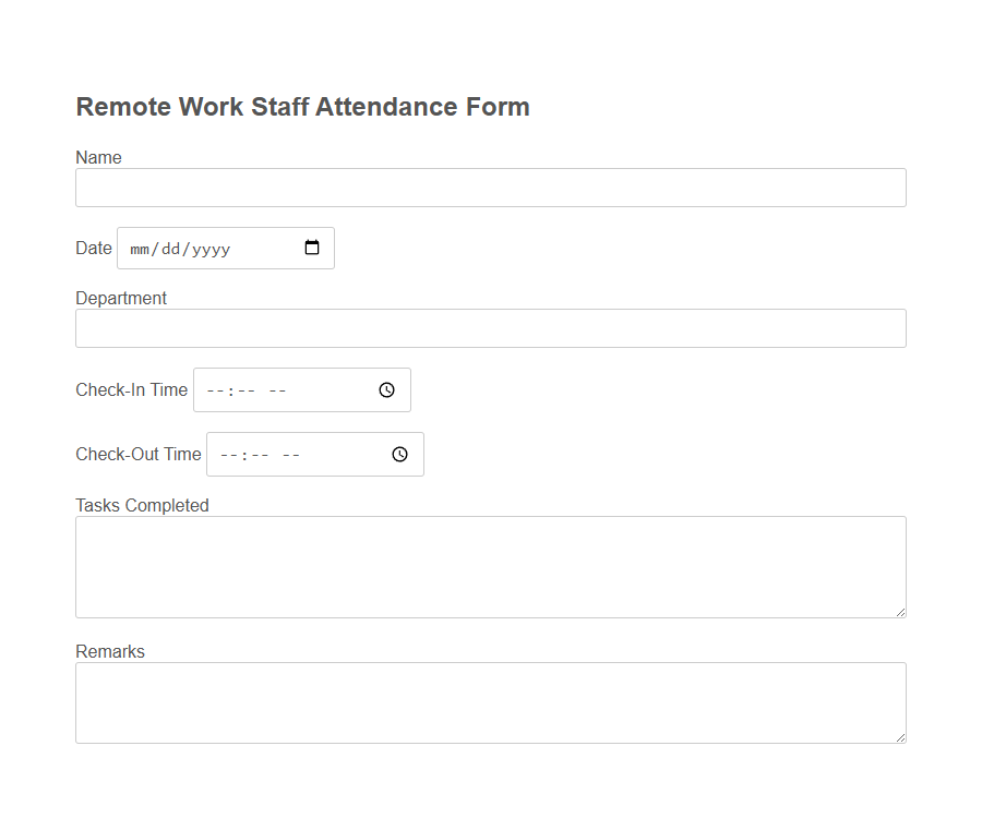 Staff Attendance Form Template PDF Samples