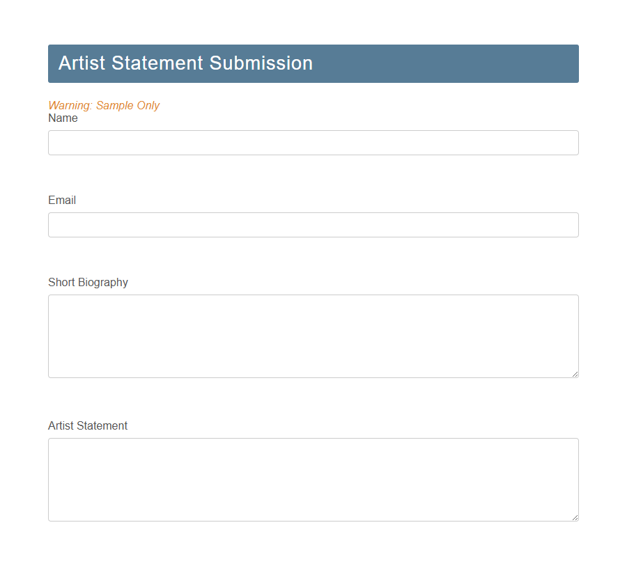 Art Residency Application Form PDF Samples