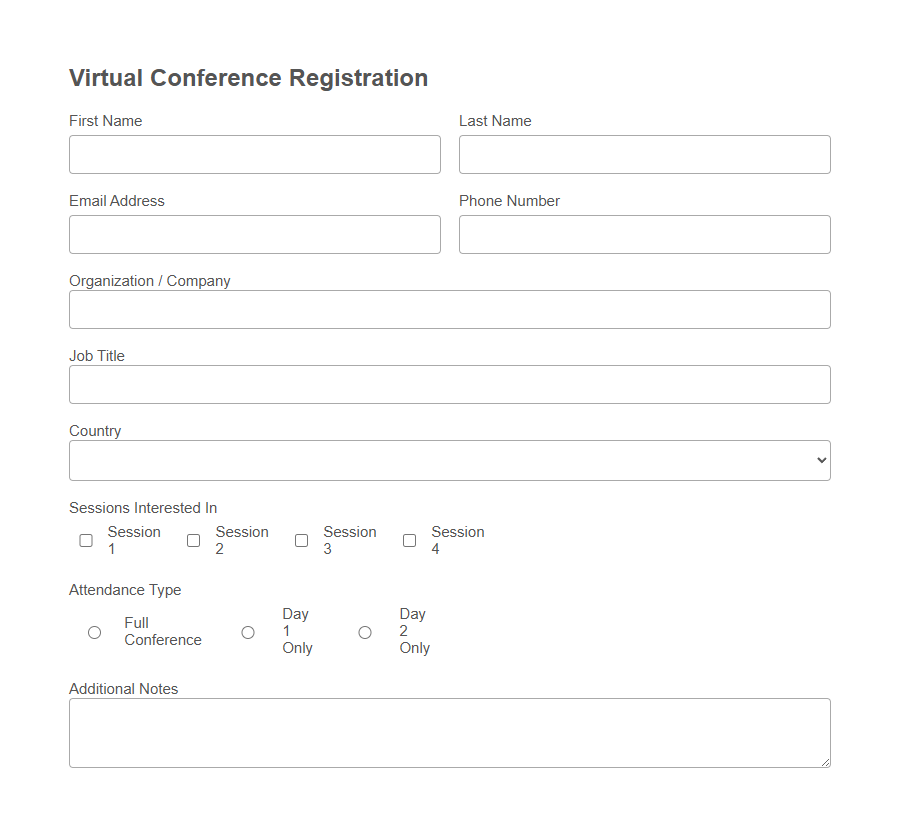 Event Registration Form Template PDF Samples