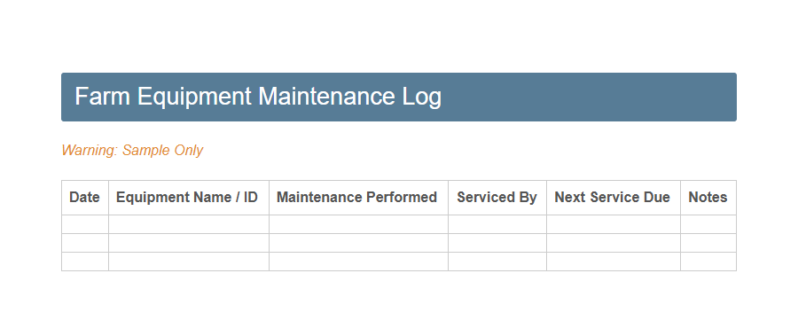 Farm Worker Attendance Register Form PDF Samples