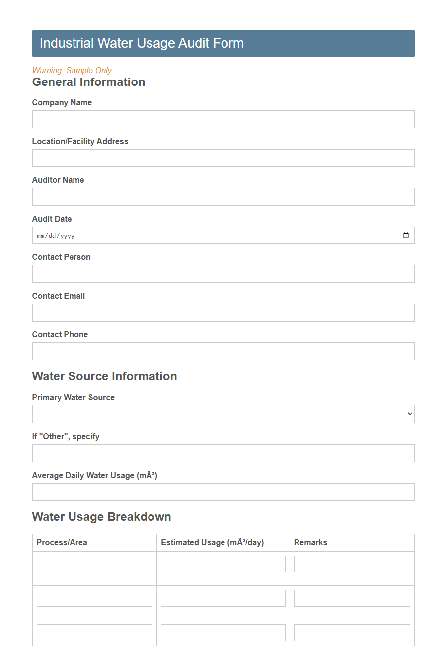 Industrial Energy Use Benchmarking Form Template PDF Samples