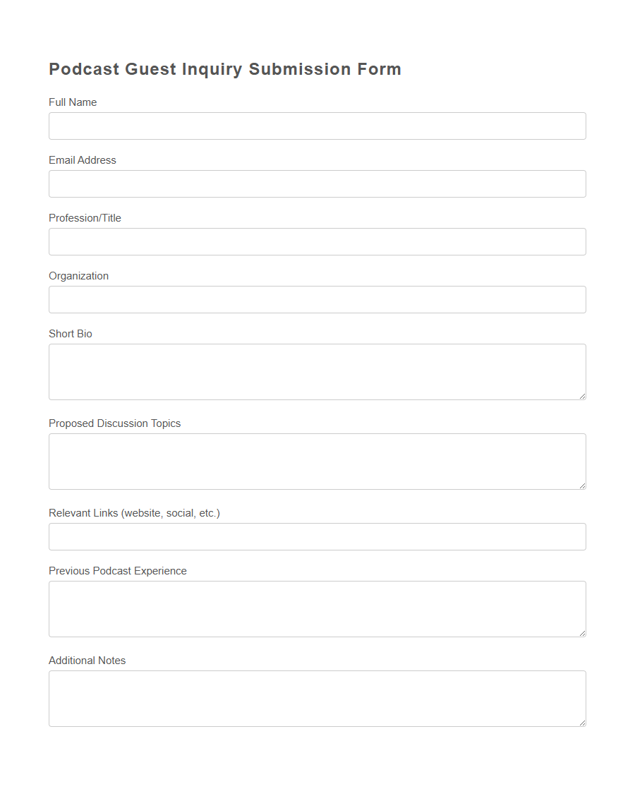 Media Inquiry Submission Form PDF Samples
