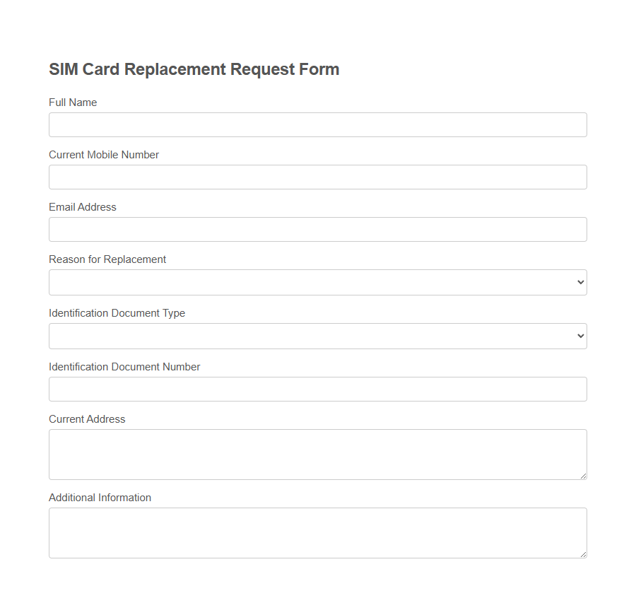 Mobile Number Deactivation Request Form PDF Samples