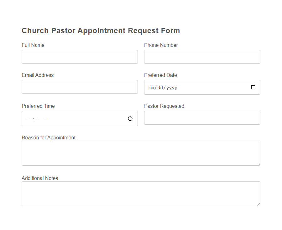 Religious Leader Appointment Request Form Template PDF Samples