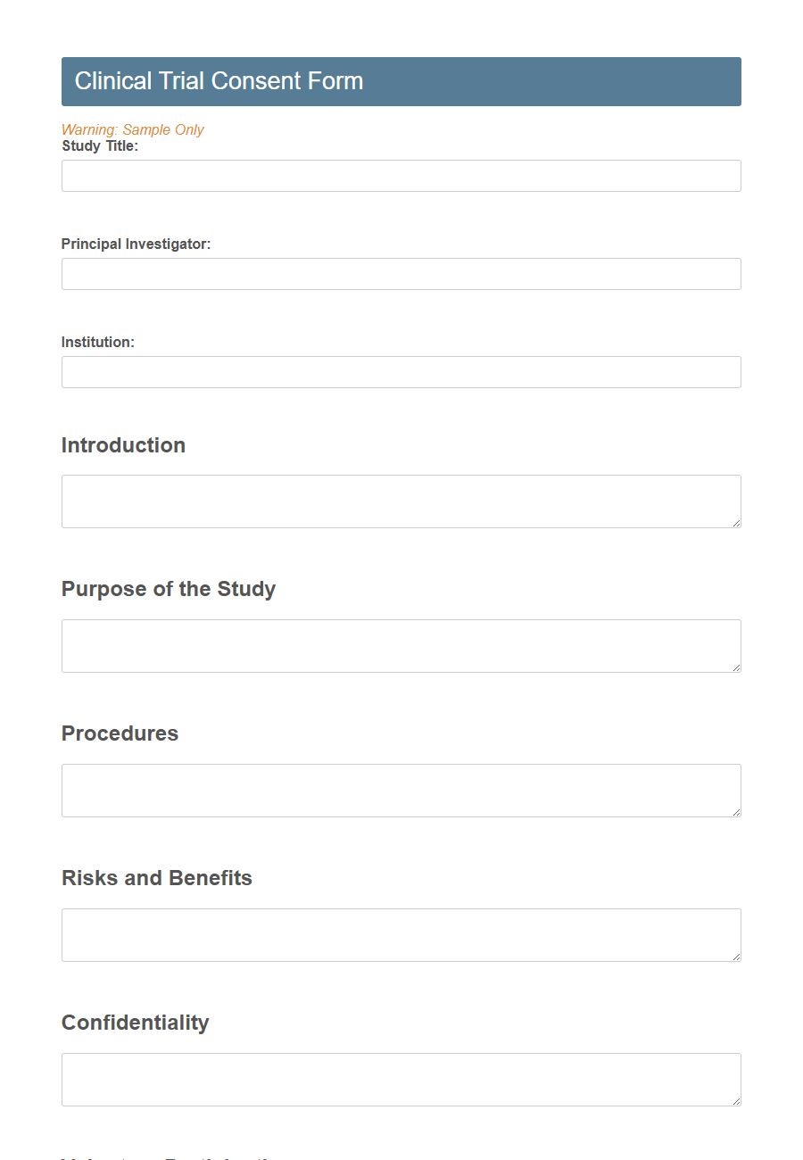 Research Consent Form Template PDF Samples