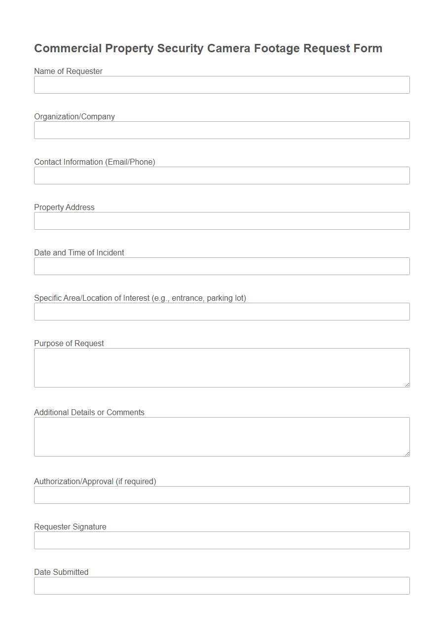 Security Camera Footage Request Form PDF Samples