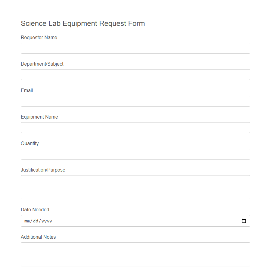 Classroom Supply Request Form PDF Samples