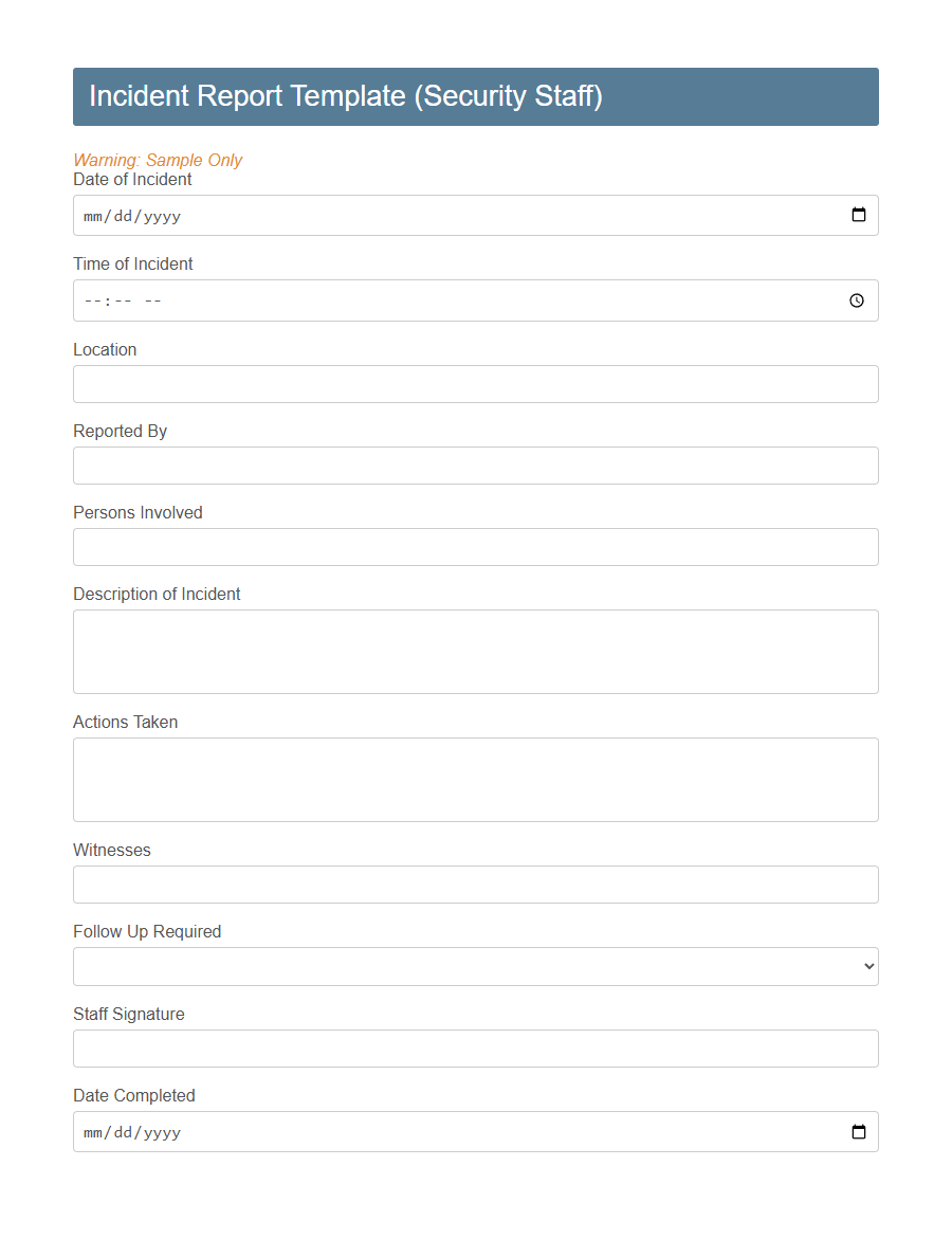 Confidentiality Agreement Form (Security Staff) PDF Samples