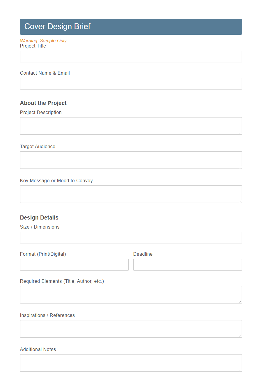 Cover Design Approval Form PDF Samples