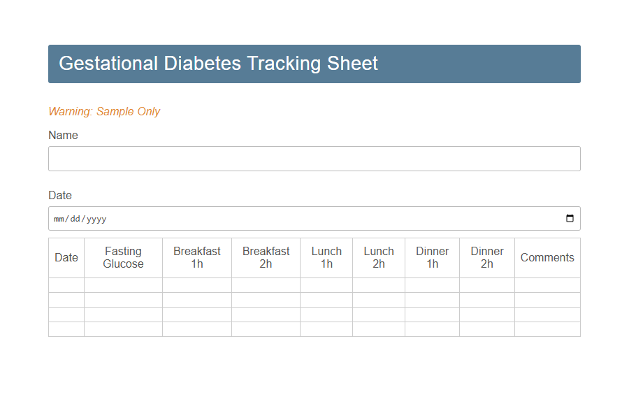 Diabetes Management Plan Form Template PDF Samples