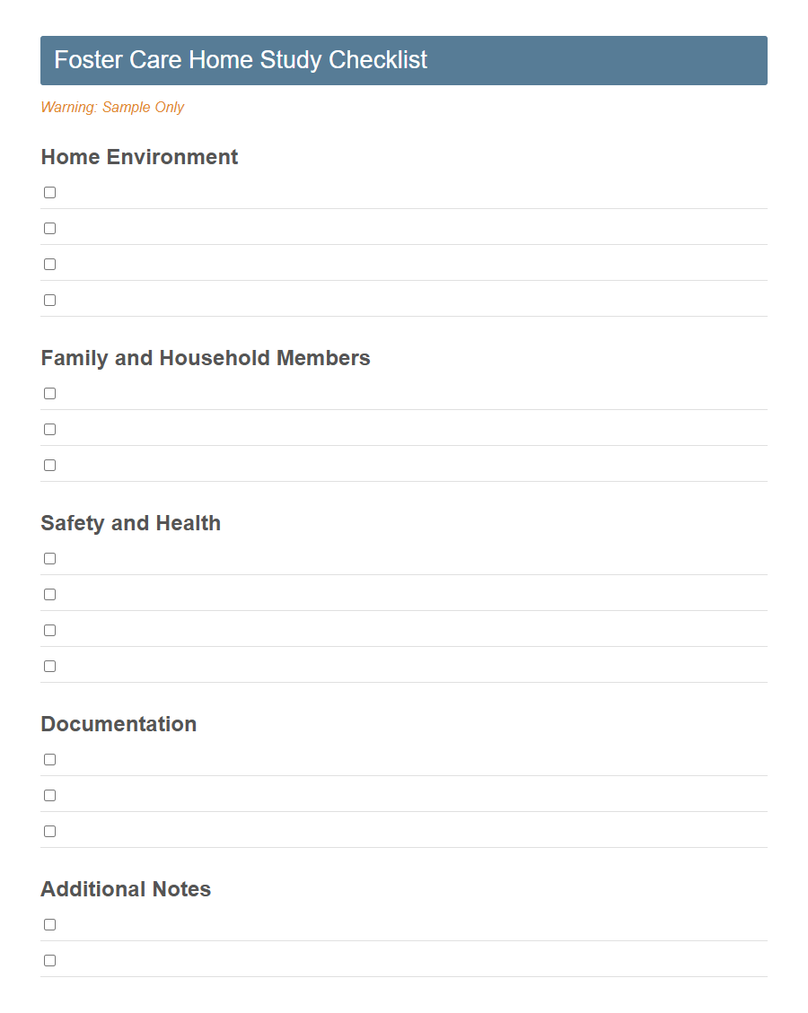 Foster Care Application Form Template PDF Samples