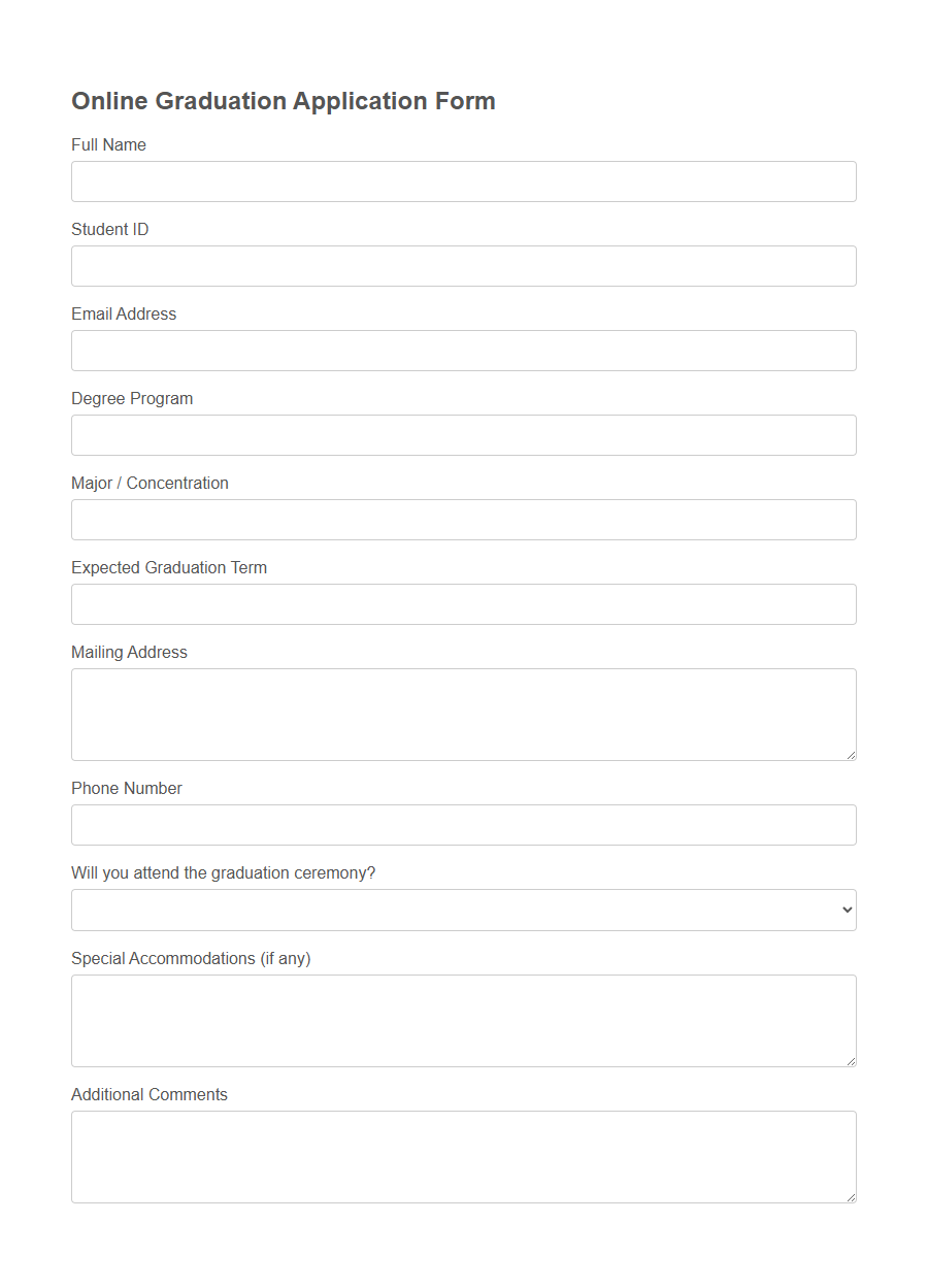 Graduation Application Form PDF Samples