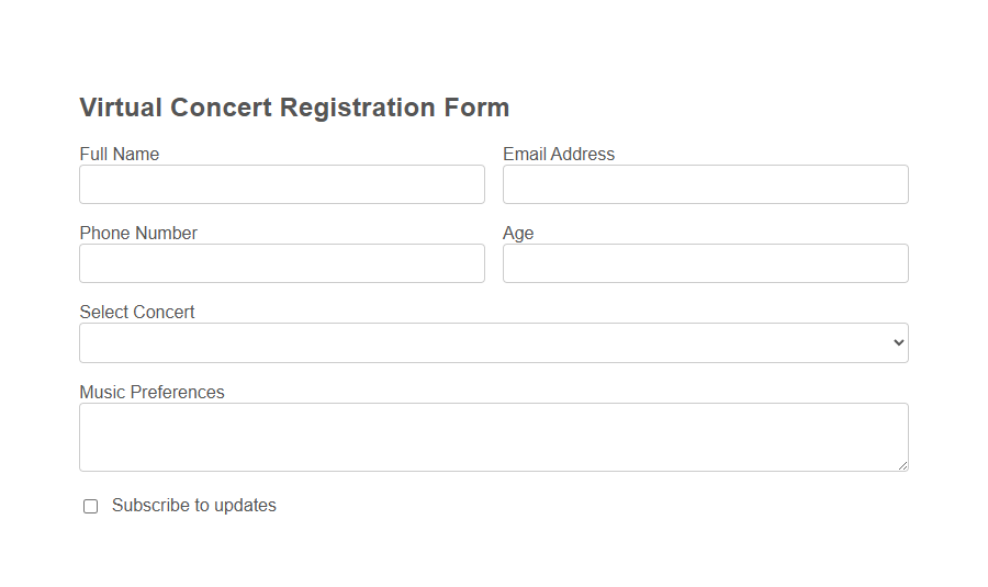 Music Performance Submission Form Template PDF Samples