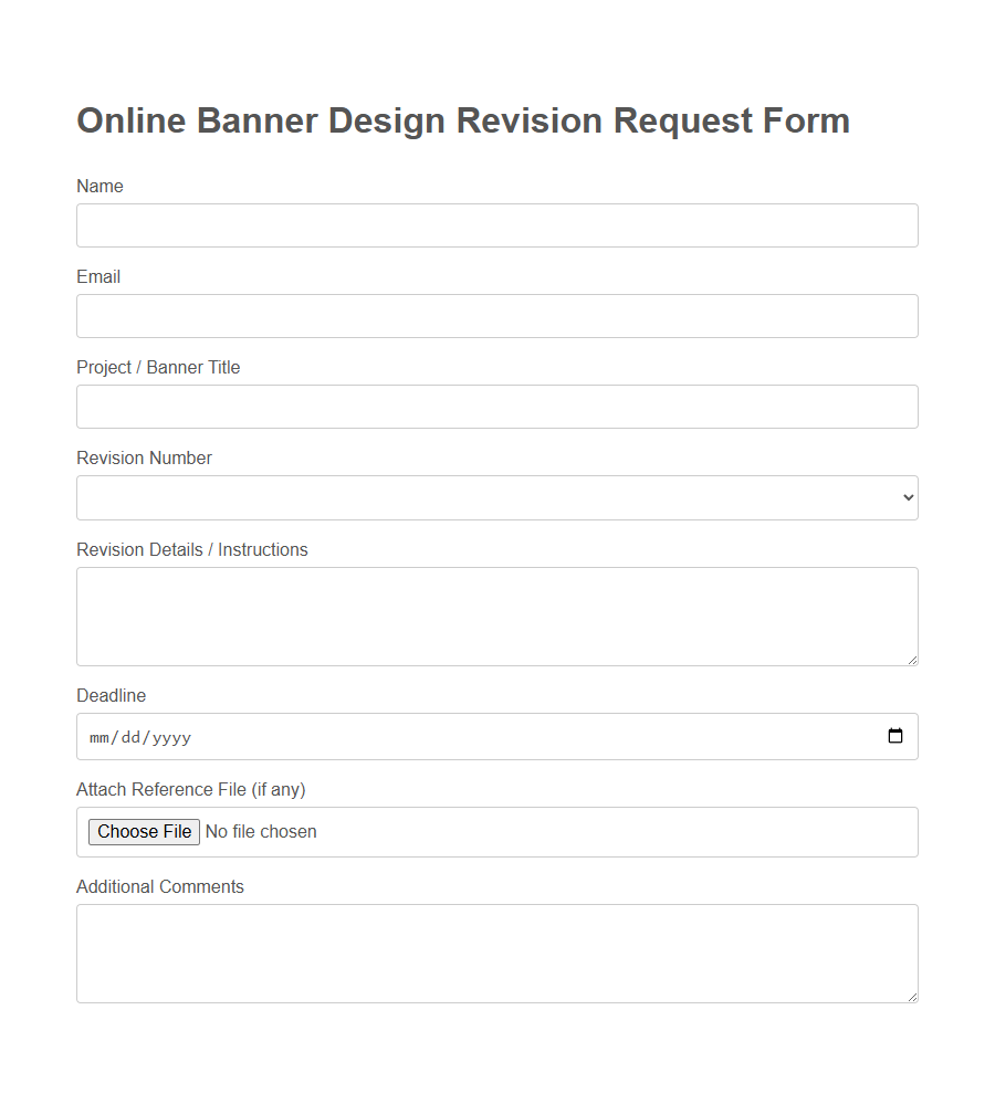 Online Banner Design Request Form PDF Samples