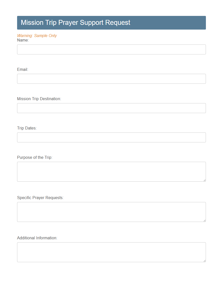 Prayer Request Submission Form Template PDF Samples