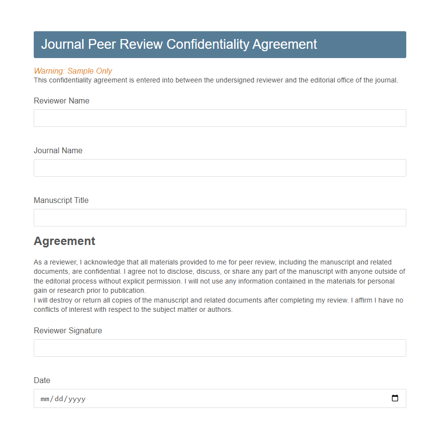 Publishing Ethics Disclosure Form Template PDF Samples