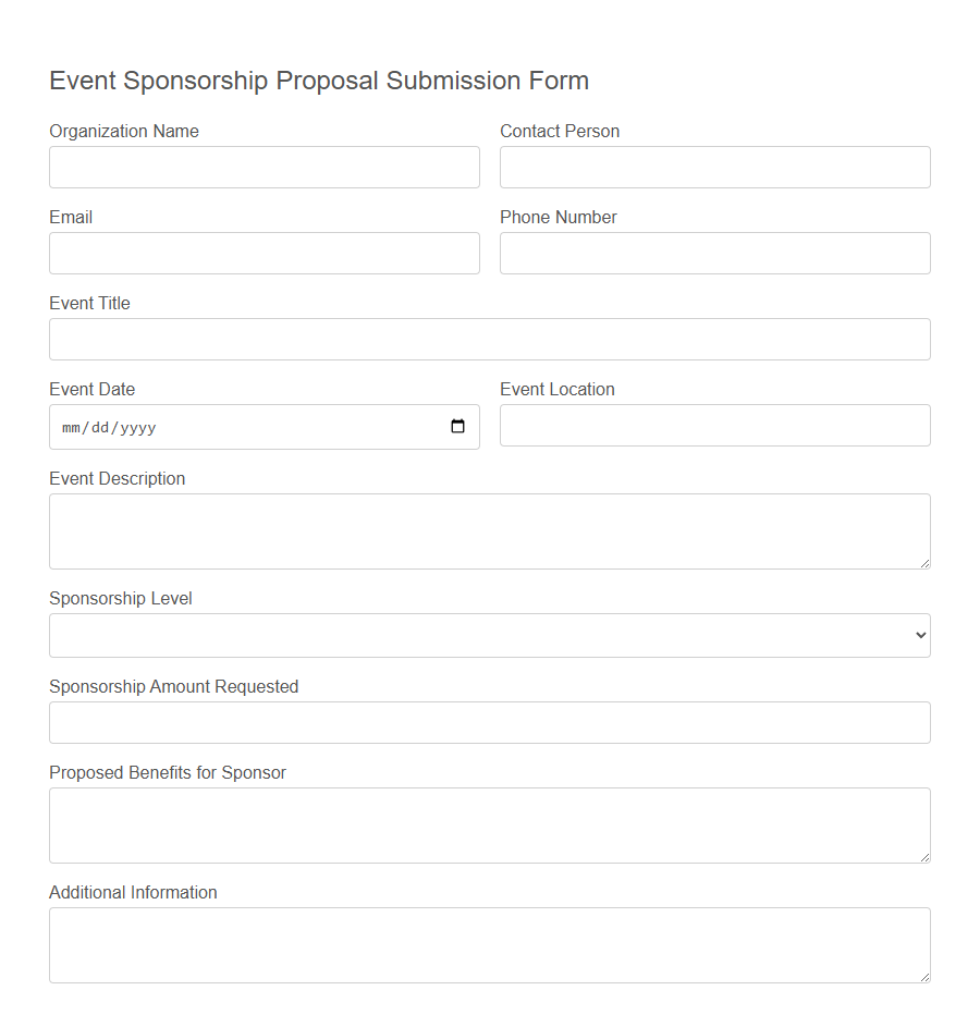Sponsorship Proposal Submission Form PDF Samples