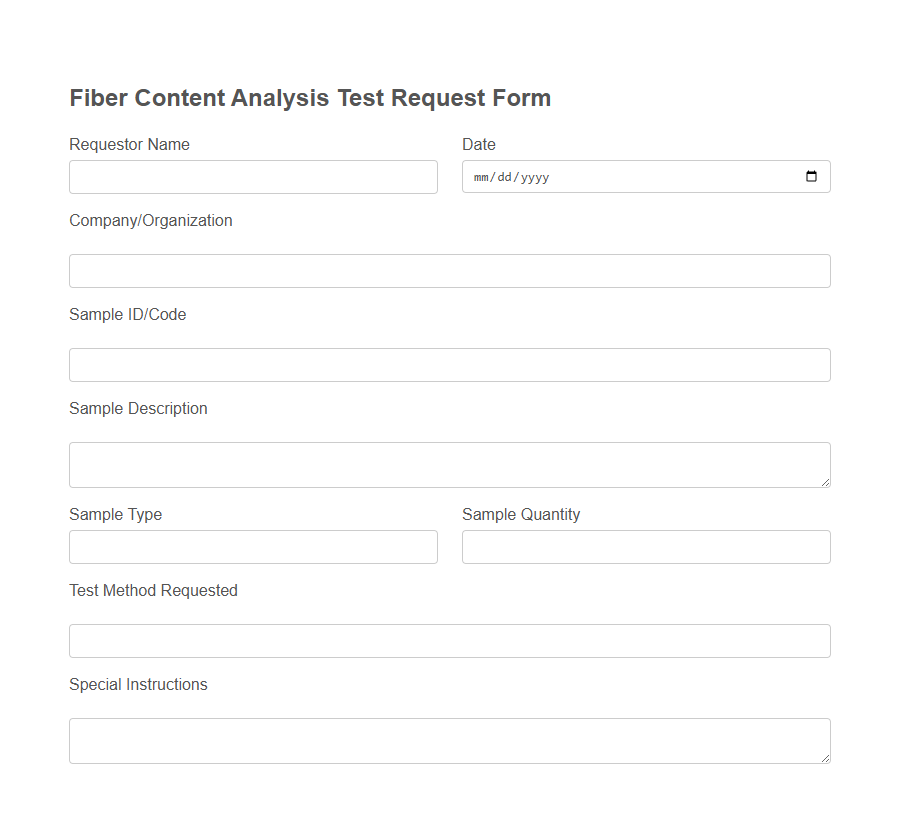 Textile Laboratory Test Request Form PDF Samples